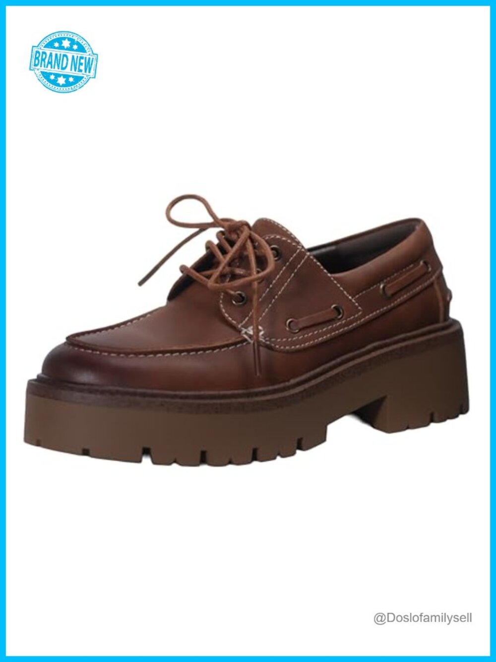 Oxford Shoes Lace-Up Low Platform Non-Slip Sole Water Repellent PU